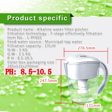 Shenzhen Wellblue Negative Ion Ceramic Balls Alkaline Water Pitcher with pH (8.0-10.5)